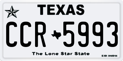 TX license plate CCR5993