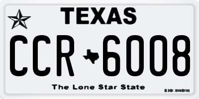 TX license plate CCR6008