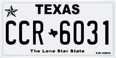 TX license plate CCR6031