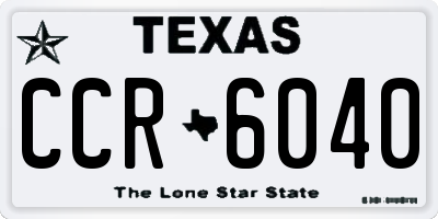 TX license plate CCR6040
