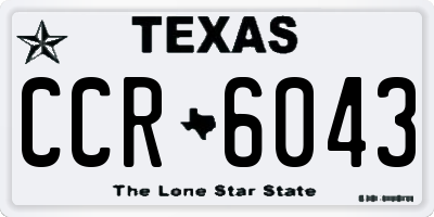 TX license plate CCR6043