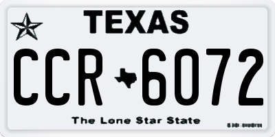 TX license plate CCR6072