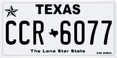 TX license plate CCR6077