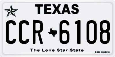 TX license plate CCR6108