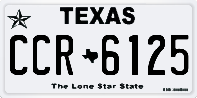 TX license plate CCR6125