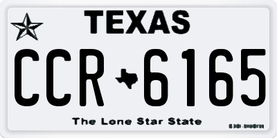 TX license plate CCR6165