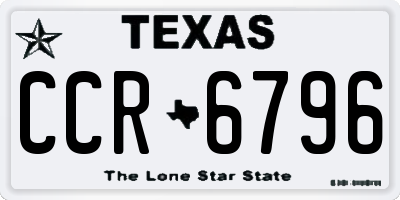 TX license plate CCR6796