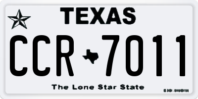 TX license plate CCR7011