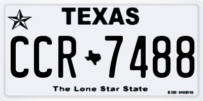 TX license plate CCR7488