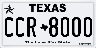 TX license plate CCR8000