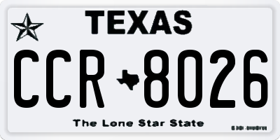TX license plate CCR8026
