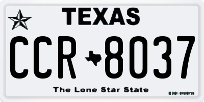 TX license plate CCR8037