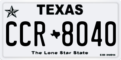 TX license plate CCR8040