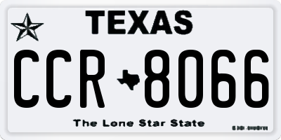 TX license plate CCR8066