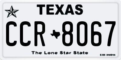 TX license plate CCR8067