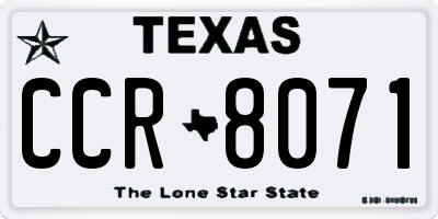 TX license plate CCR8071