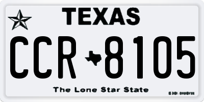 TX license plate CCR8105