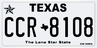 TX license plate CCR8108