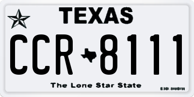 TX license plate CCR8111