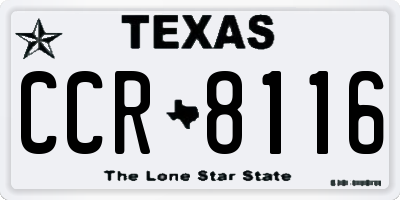 TX license plate CCR8116