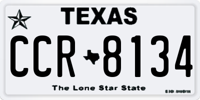 TX license plate CCR8134