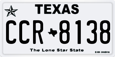 TX license plate CCR8138