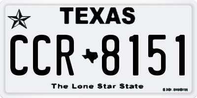 TX license plate CCR8151