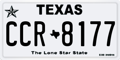 TX license plate CCR8177