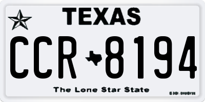 TX license plate CCR8194