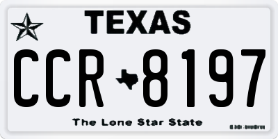 TX license plate CCR8197
