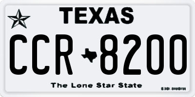 TX license plate CCR8200
