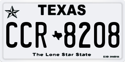 TX license plate CCR8208