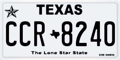 TX license plate CCR8240
