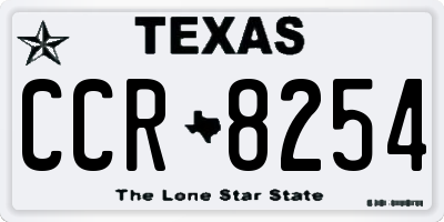 TX license plate CCR8254