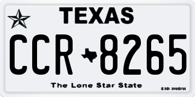 TX license plate CCR8265