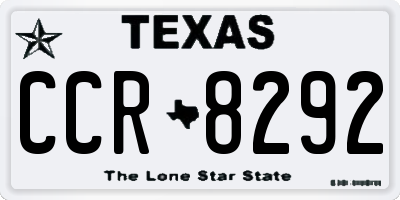 TX license plate CCR8292