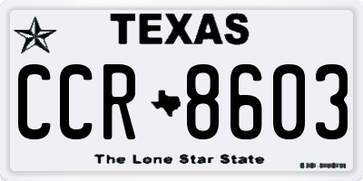 TX license plate CCR8603