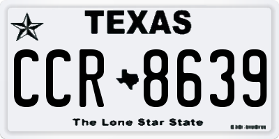 TX license plate CCR8639