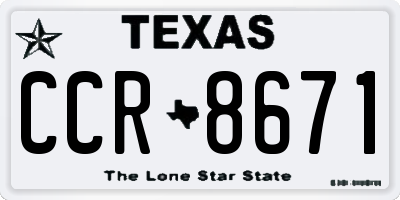 TX license plate CCR8671
