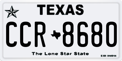 TX license plate CCR8680