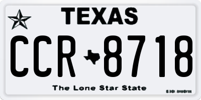 TX license plate CCR8718