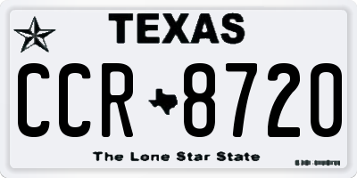 TX license plate CCR8720