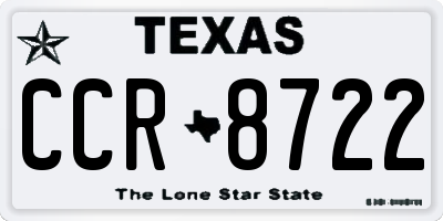 TX license plate CCR8722