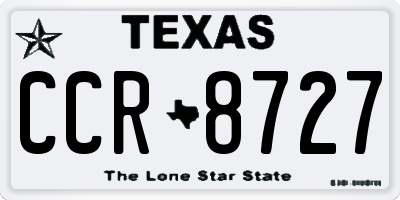TX license plate CCR8727