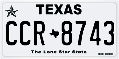 TX license plate CCR8743