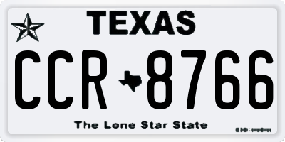 TX license plate CCR8766