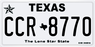 TX license plate CCR8770