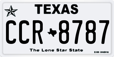 TX license plate CCR8787