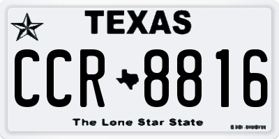 TX license plate CCR8816