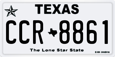 TX license plate CCR8861